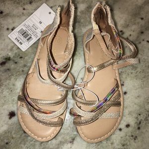 Toddler girl cami twopiece gladiator sandals gold